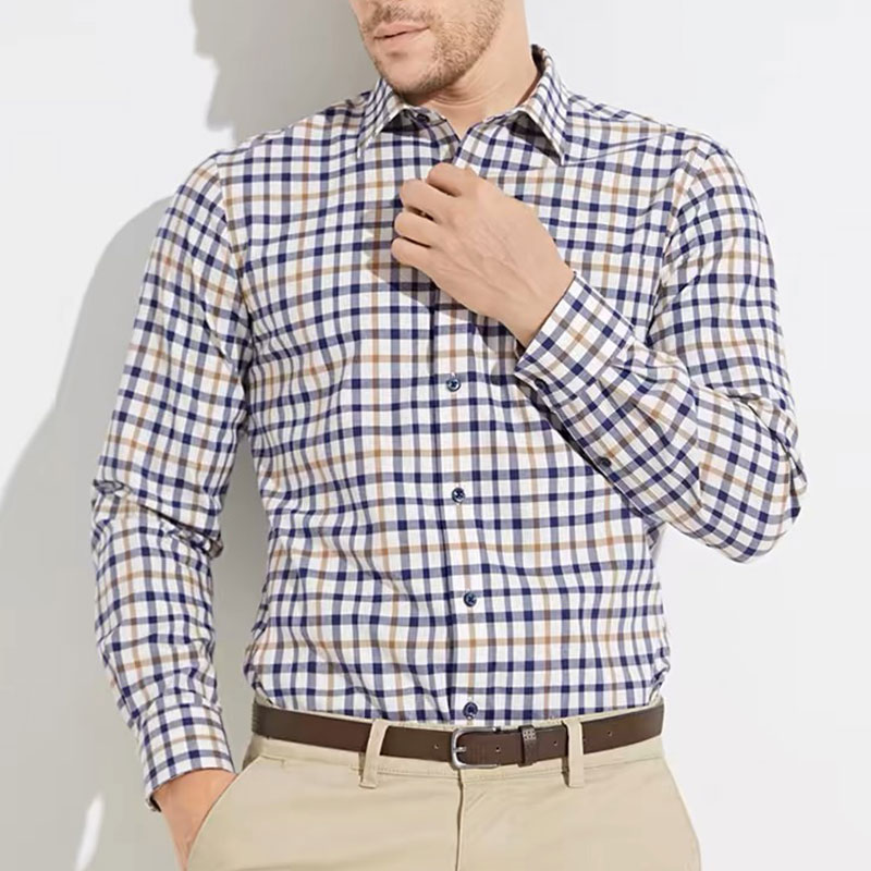 Men Formal Wear Top - เสื้อเชิ้ตแขนยาวสำหรับผู้ชาย, เสื้อผ้าฝ้ายแท้ระบายอากาศได้สวมใส่สบายธุรกิจลำลองเข้ารูปเสื้อเชิ้ตเทรนด์ฤดูใบไม้ผลิและฤดูร้อน