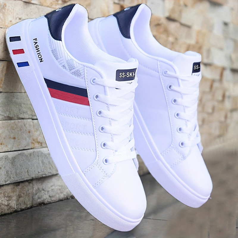 Men Formal Wear Top - รองเท้าผ้าใบสเก็ตบอร์ดแบบ Low-Top สำหรับผู้ชาย - วัสดุสังเคราะห์ระบายอากาศได้ดี พื้นรองเท้า