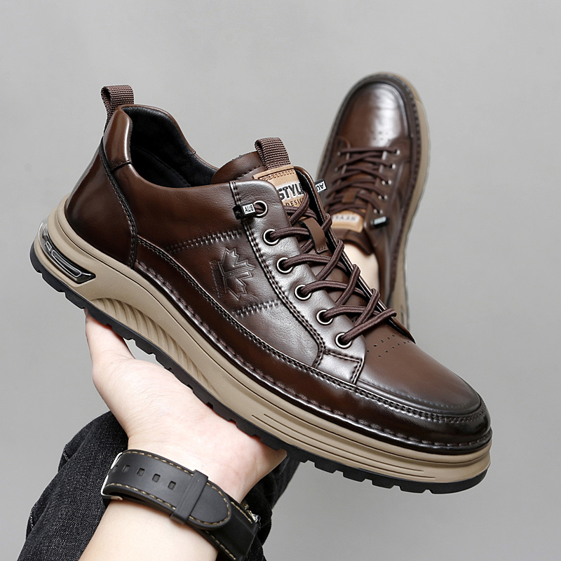 Men Formal Wear Shoes - รองเท้าหนังแท้สุดหรูสำหรับผู้ชาย รองเท้าลำลองสำหรับธุรกิจ คุณภาพสูง แฟชั่น ทันสมัย รองเท้าผูกเชือกสำหรับใส่ทำงาน