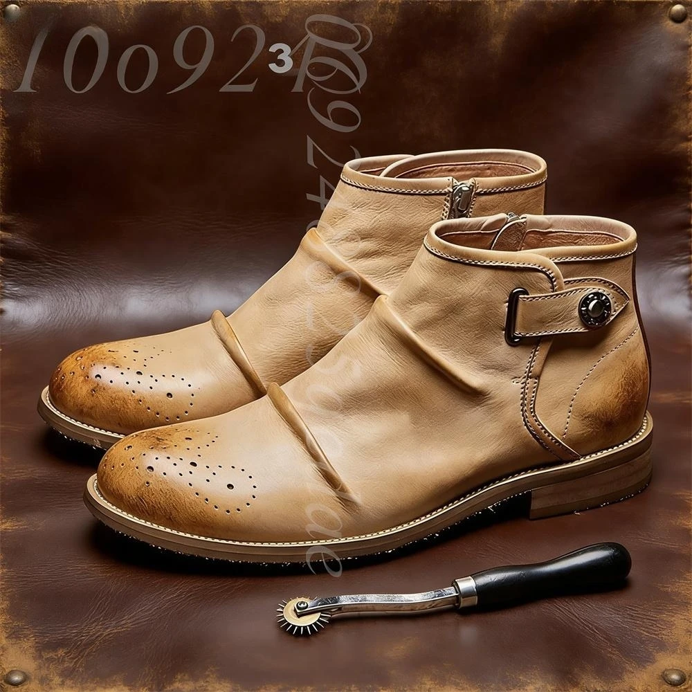 รองเท้าบูทหุ้มข้อแบบ Brogue สำ - Formal Men Daily Wear Footwear บทวิจารณ์และราคา