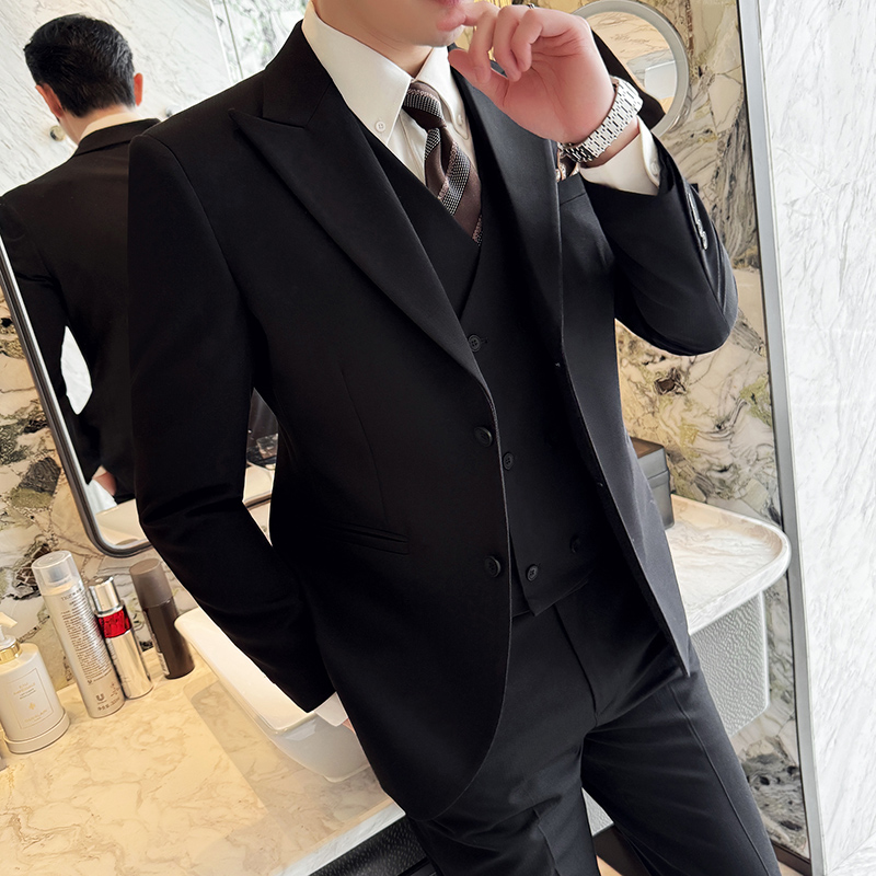 ผู้ชายชุดสูทสามชิ้นธุรกิจ Slim - Men Formal Wear Top บทวิจารณ์และราคา