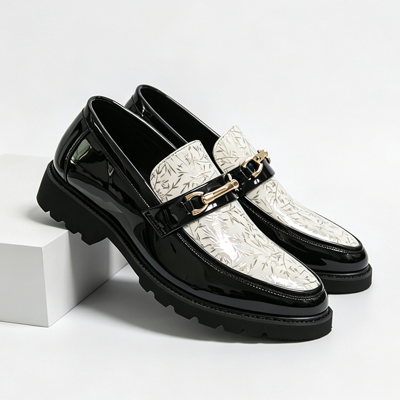 รองเท้าโลฟเฟอร์หนังแก้วลายไม้ไ - Men Formal Wear Shoes บทวิจารณ์และราคา