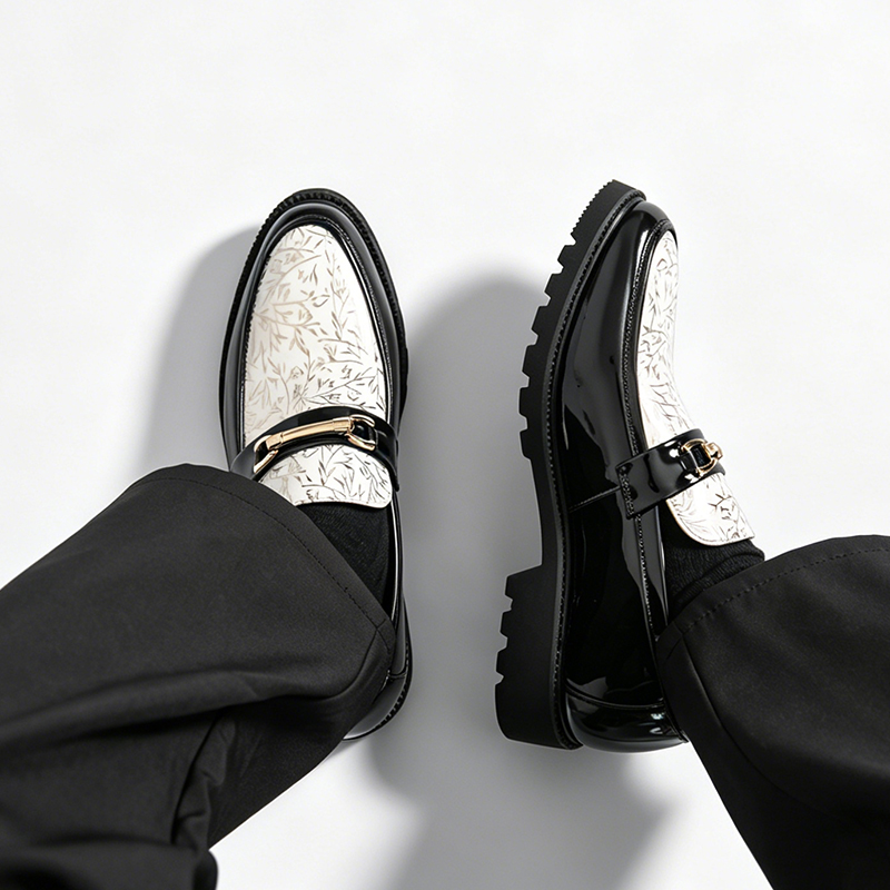 รองเท้าโลฟเฟอร์หนังแก้วลายไม้ไ - Men Formal Wear Shoes บทวิจารณ์และราคา