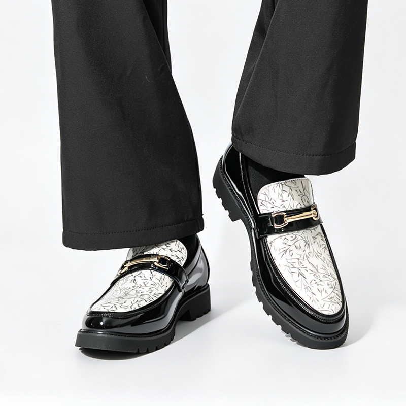 รองเท้าโลฟเฟอร์หนังแก้วลายไม้ไ - Men Formal Wear Shoes บทวิจารณ์และราคา