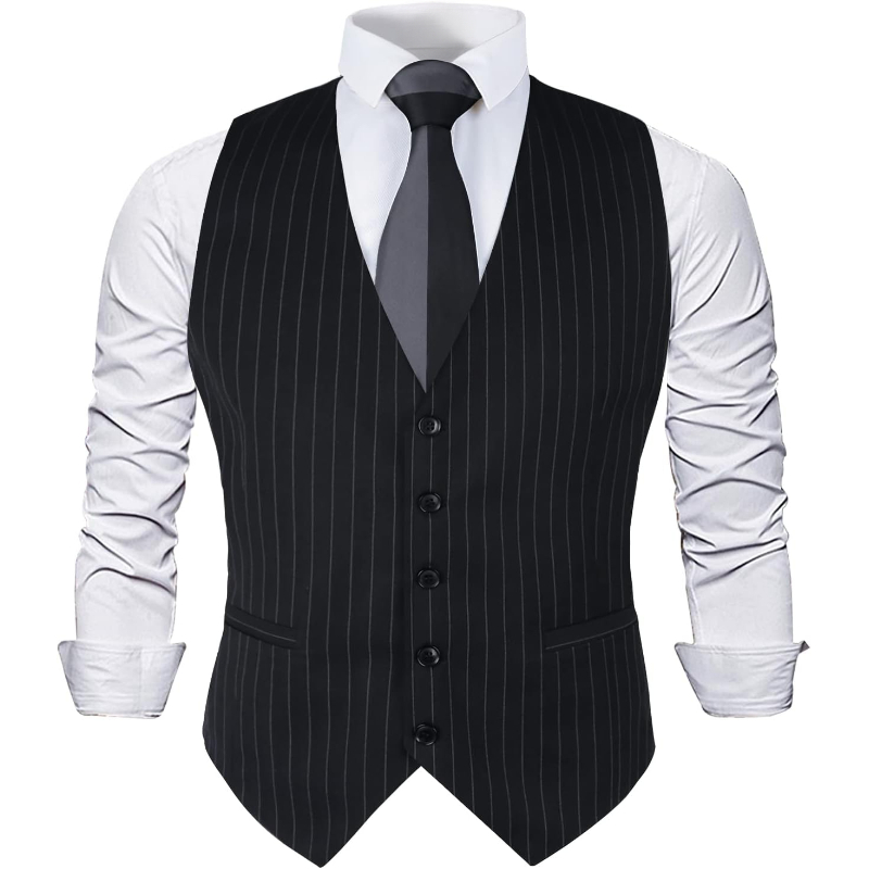 เสื้อกั๊กสูทธุรกิจลายทางสำหรับ - Men'S Formal Wear Waistcoat บทวิจารณ์และราคา