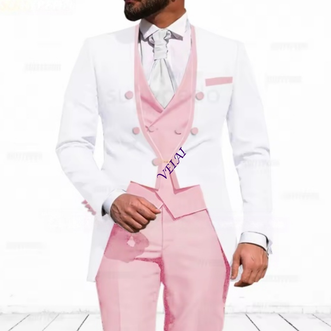 ชุดสูท 3 ชิ้นสีฟ้าอ่อนแบบสั่งต - Men Formal Wear Jacket บทวิจารณ์และราคา