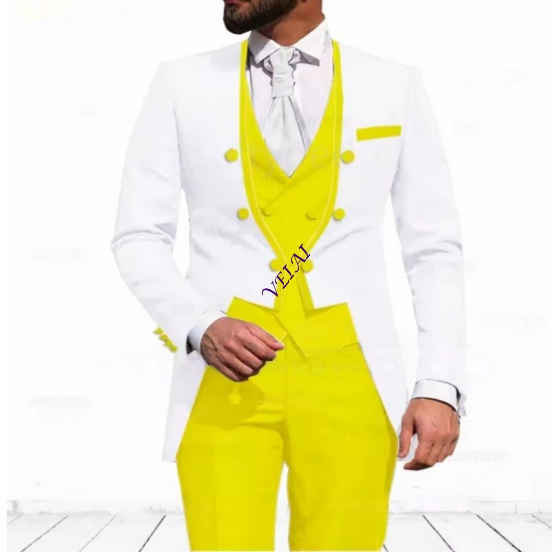 ชุดสูท 3 ชิ้นสีฟ้าอ่อนแบบสั่งต - Men Formal Wear Jacket บทวิจารณ์และราคา