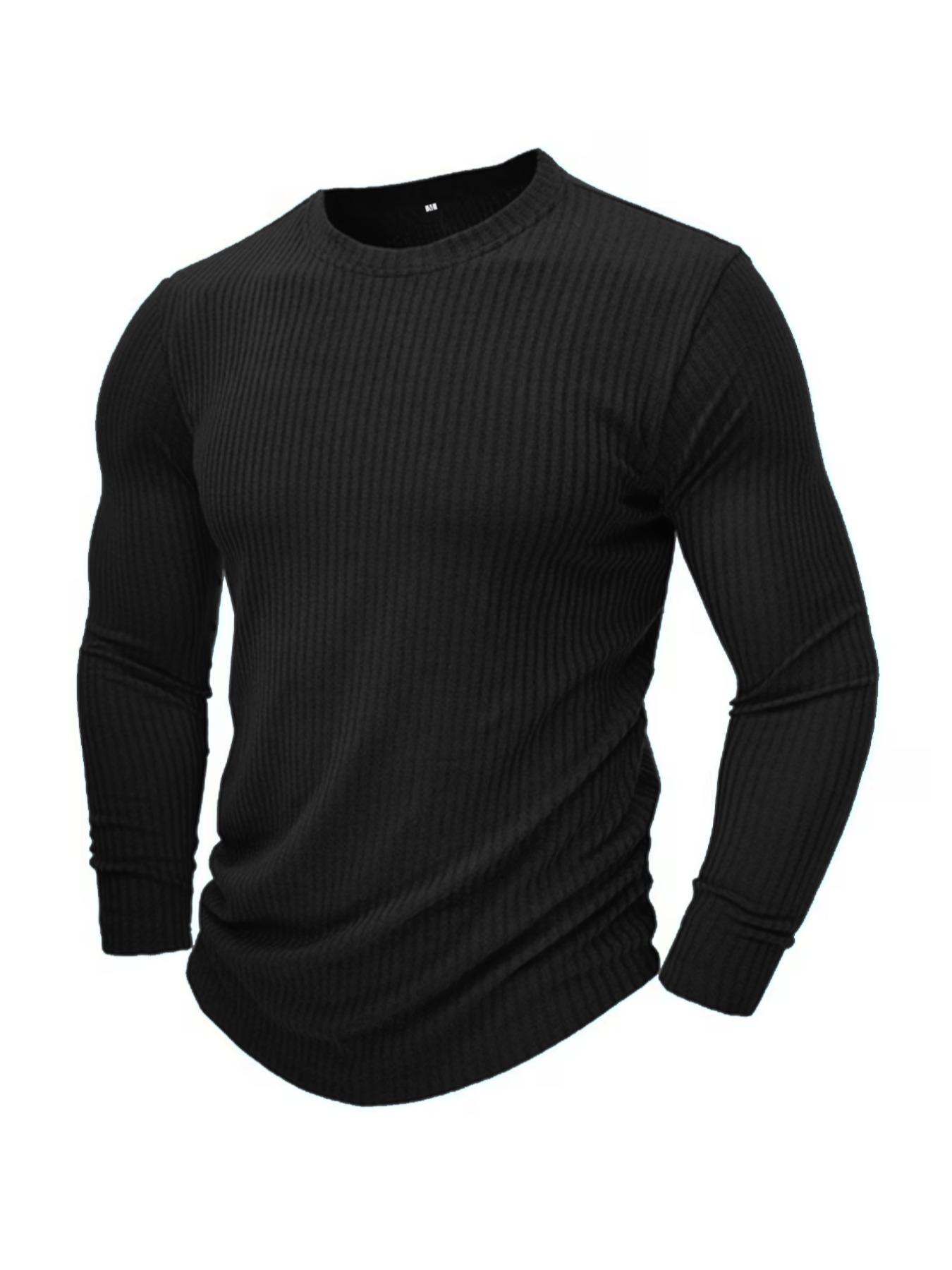 เสื้อยืดแขนยาวคอกลมผู้ชาย ผ้าถ - Men Formal Wear Top บทวิจารณ์และราคา