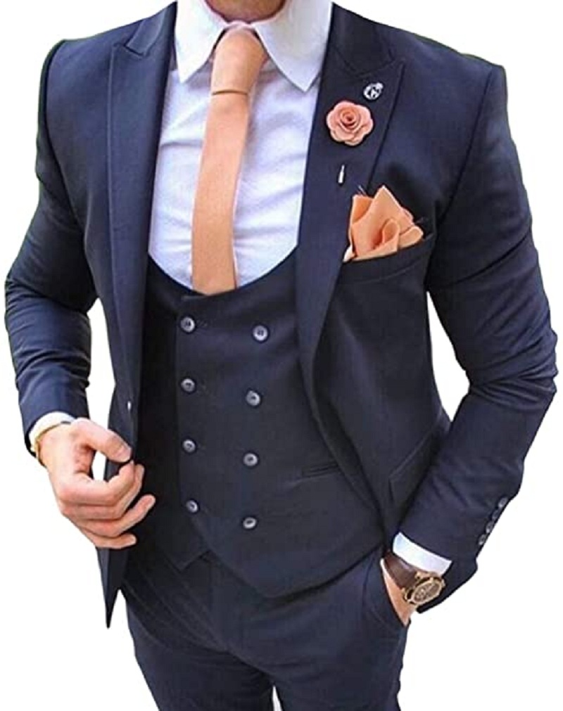 ชุดสูทผู้ชายสีน้ำเงินกรมท่า 3  - Men Formal Wear Jacket บทวิจารณ์และราคา