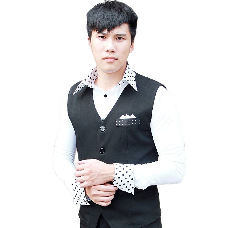 เสื้อกั๊กเต้นรำลาตินสีดำสำหรับ - Men'S Formal Wear Waistcoat บทวิจารณ์และราคา