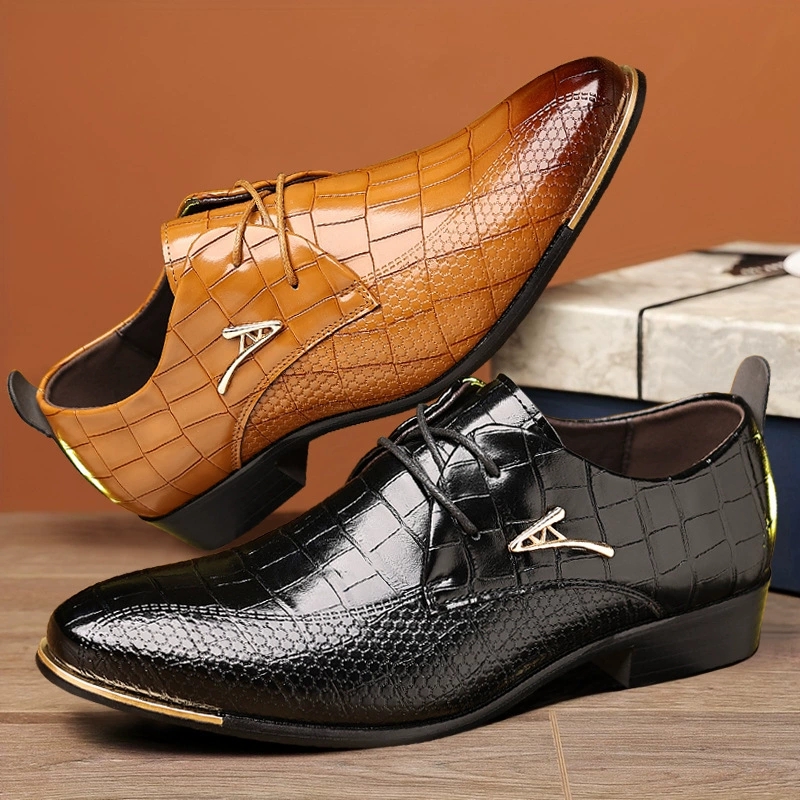 รองเท้าหนัง PU แฟชั่นสำหรับผู้ - Men Formal Wear Shoes บทวิจารณ์และราคา