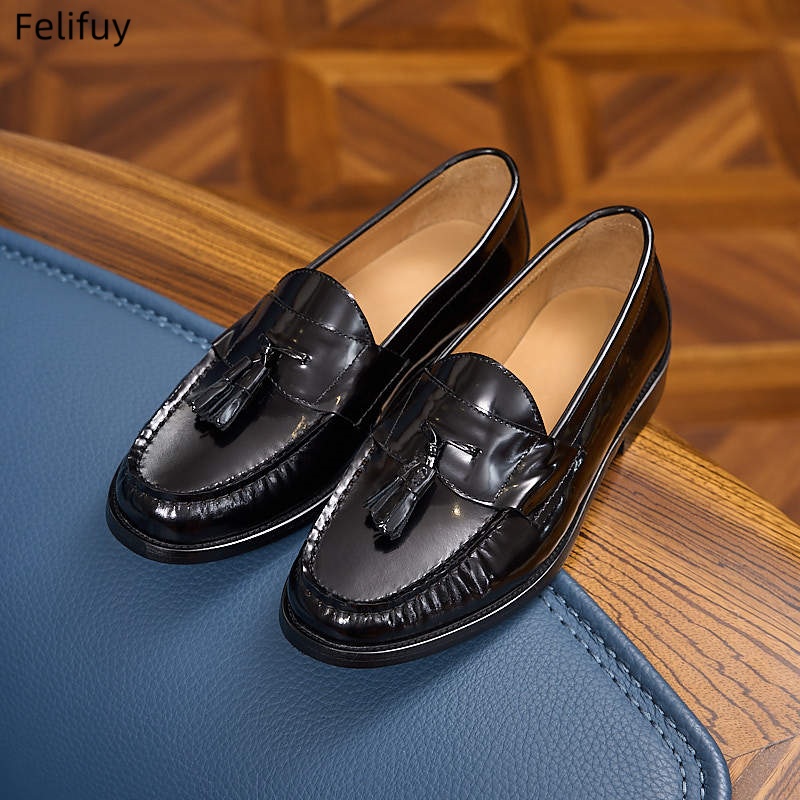 รองเท้าหนังแท้ผู้ชายแบบสวม สไต - Men Formal Wear Shoes บทวิจารณ์และราคา