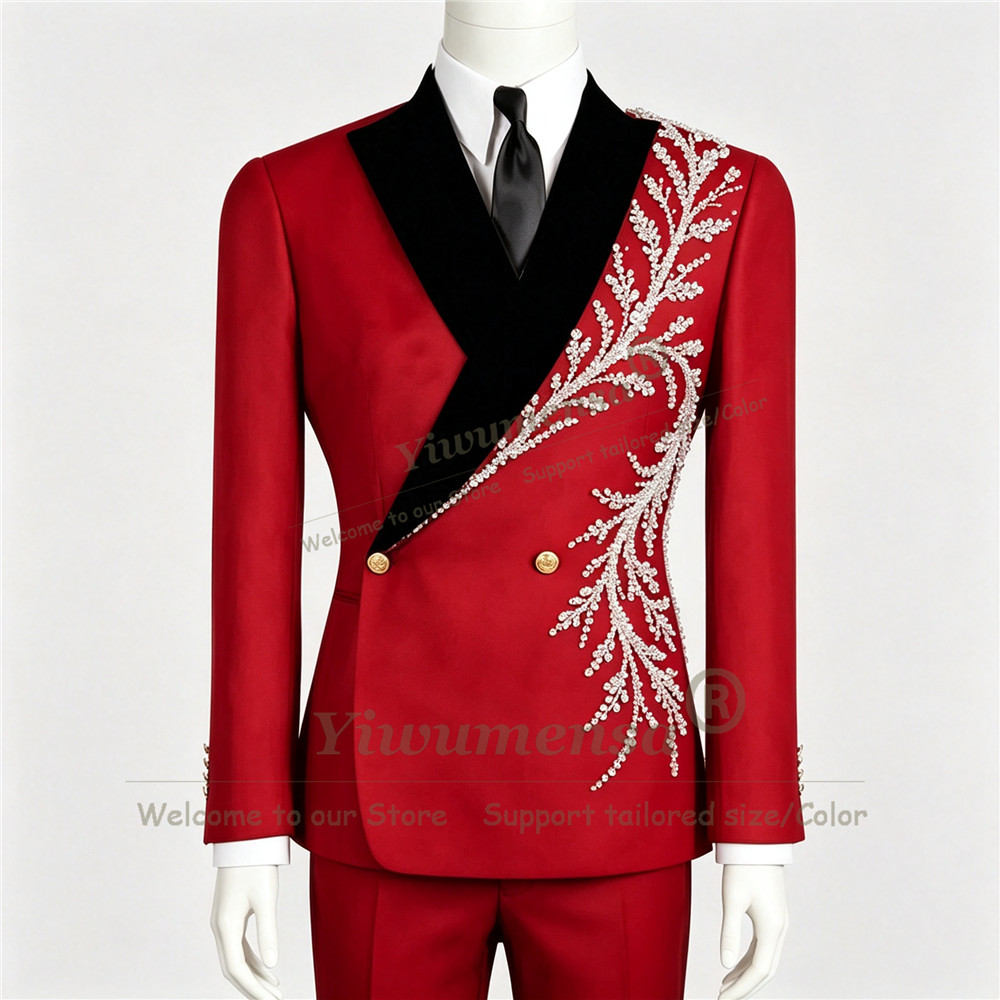 ชุดสูทประดับเพชรสุดพิเศษสำหรับ - Men Formal Wear Fashion บทวิจารณ์และราคา