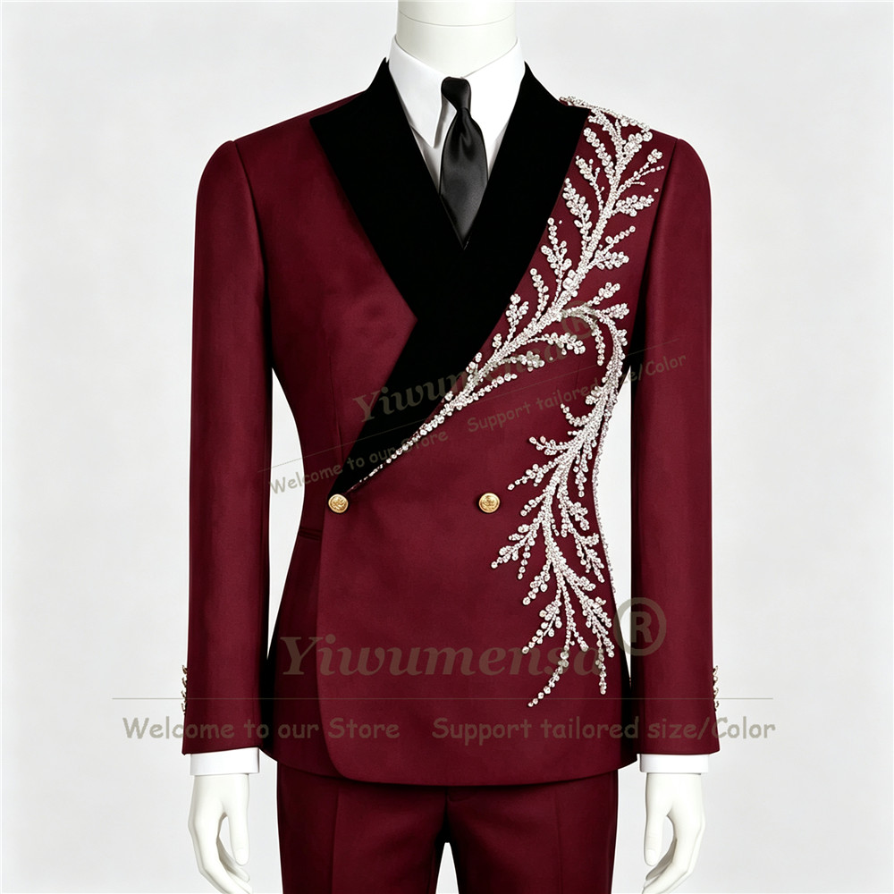 ชุดสูทประดับเพชรสุดพิเศษสำหรับ - Men Formal Wear Fashion บทวิจารณ์และราคา