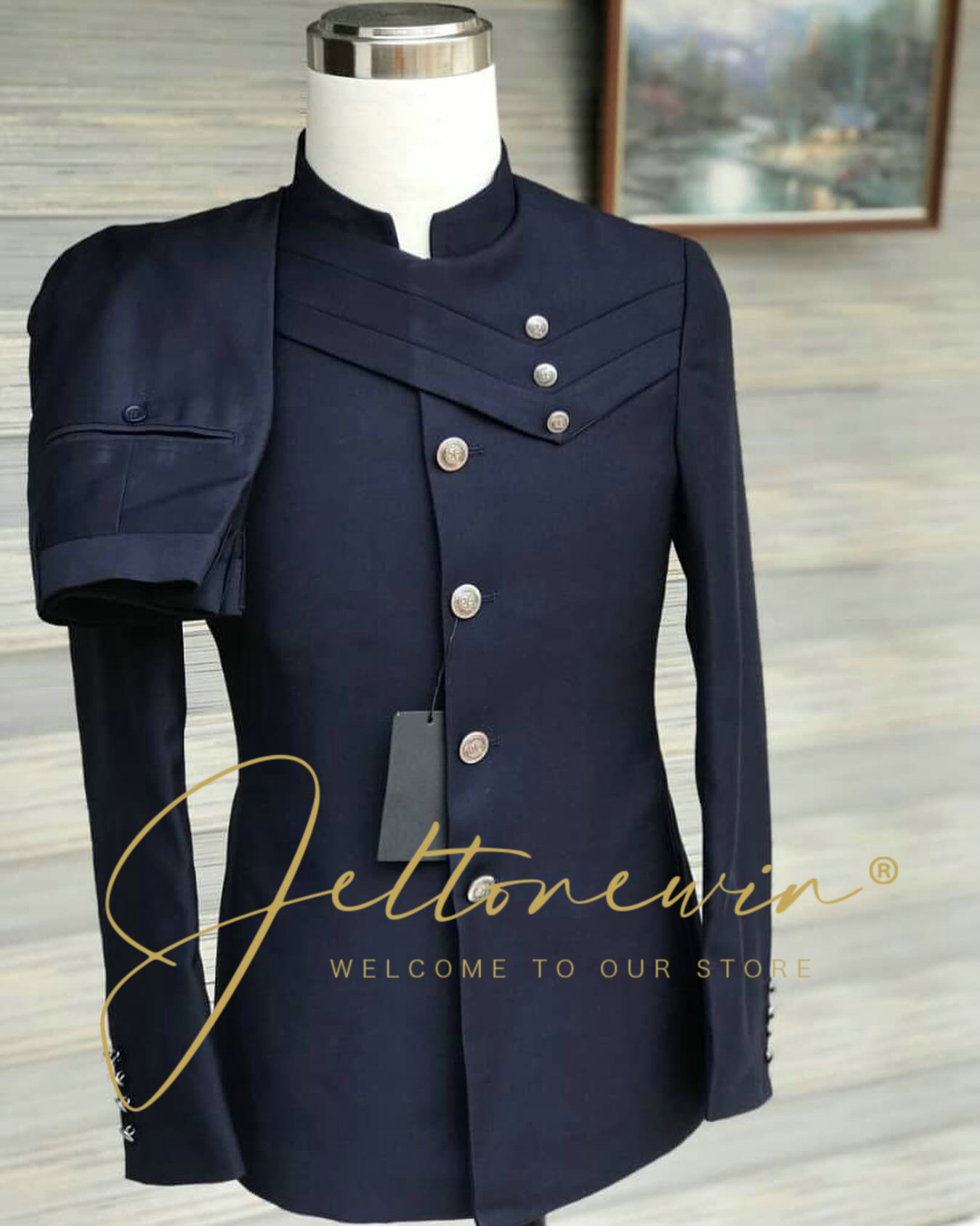 ชุดสูทสีน้ำเงินกรมท่าสำหรับผู้ - Men Formal Wear For Wedding บทวิจารณ์และราคา
