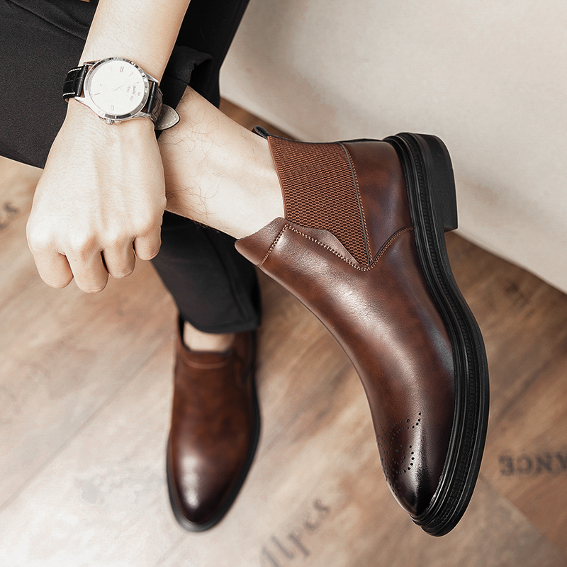 รองเท้าหนังหุ้มข้อสูงเป็นรองเท - Men Formal Wear Top บทวิจารณ์และราคา