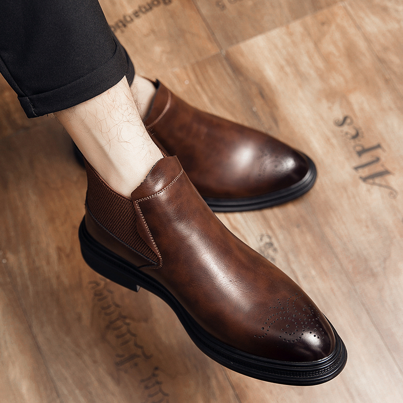 รองเท้าหนังหุ้มข้อสูงเป็นรองเท - Men Formal Wear Top บทวิจารณ์และราคา