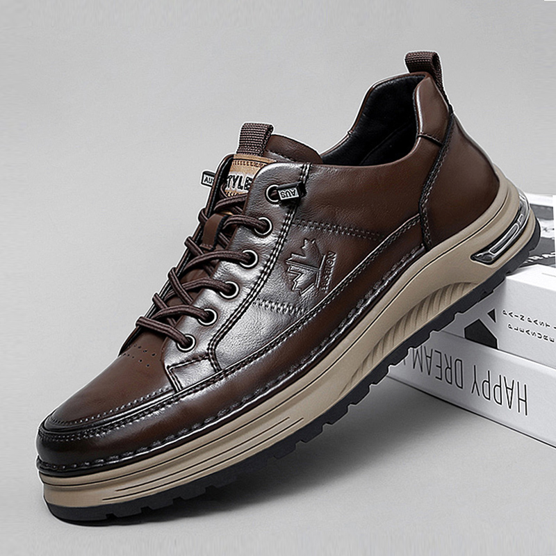 รองเท้าหนังแท้สุดหรูสำหรับผู้ช - Men Formal Wear Shoes บทวิจารณ์และราคา
