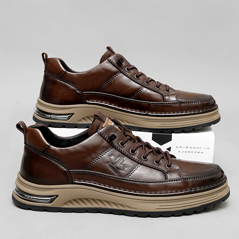 รองเท้าหนังแท้สุดหรูสำหรับผู้ช - Men Formal Wear Shoes บทวิจารณ์และราคา