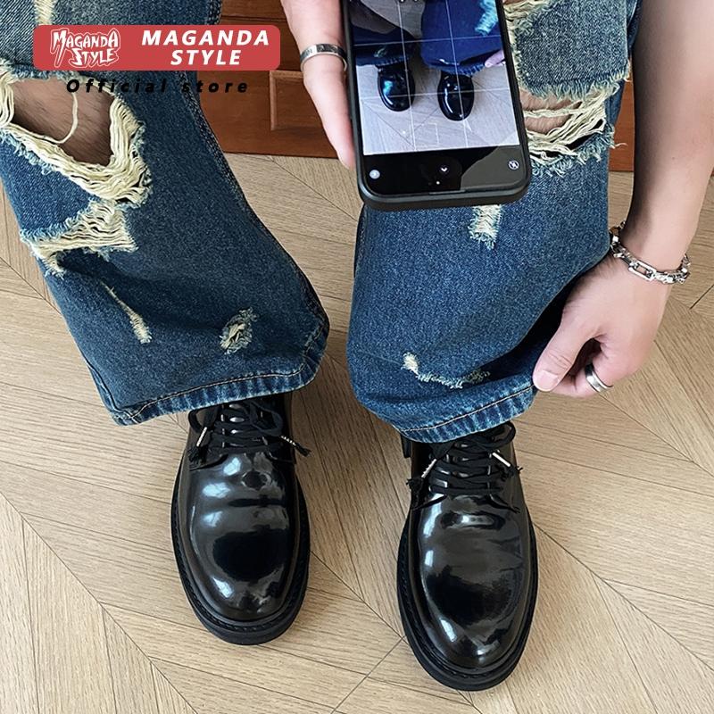 รองเท้าหนังวัวชั้นบนสุดแบบจีบผ - Men Formal Wear Top บทวิจารณ์และราคา