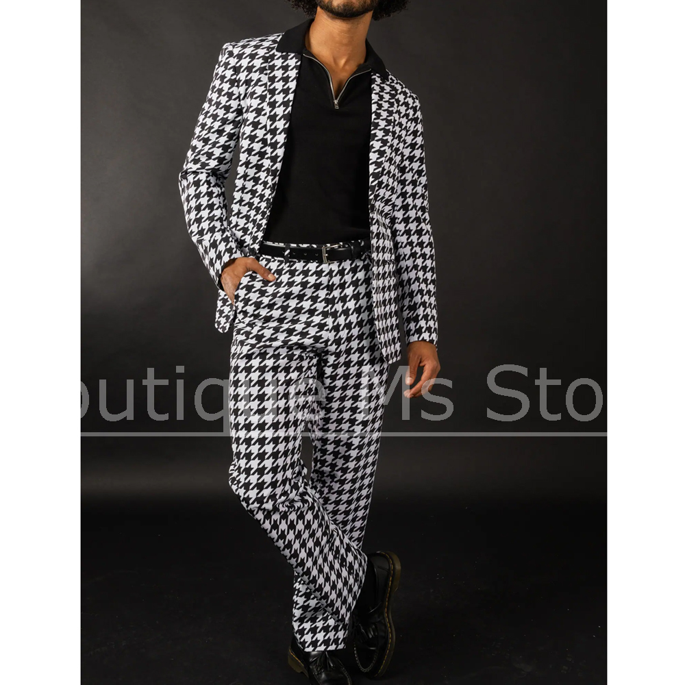 ชุดสูทผู้ชายลายตารางหมากรุกสีด - Men Formal Wear Fashion บทวิจารณ์และราคา