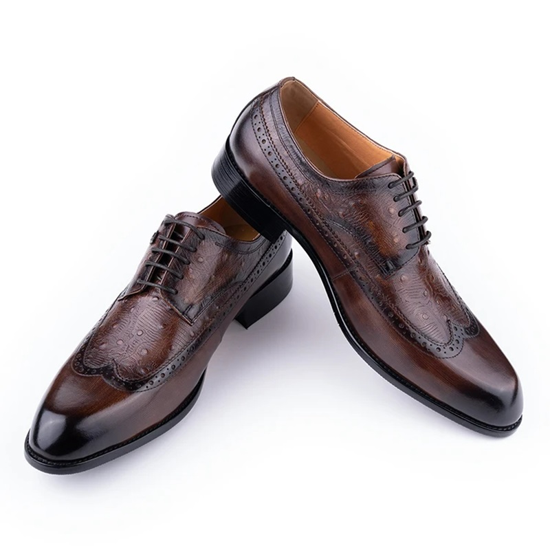 รองเท้าหนังวัวผู้ชายแบบผูกเชือ - Formal Men Daily Wear Footwear บทวิจารณ์และราคา