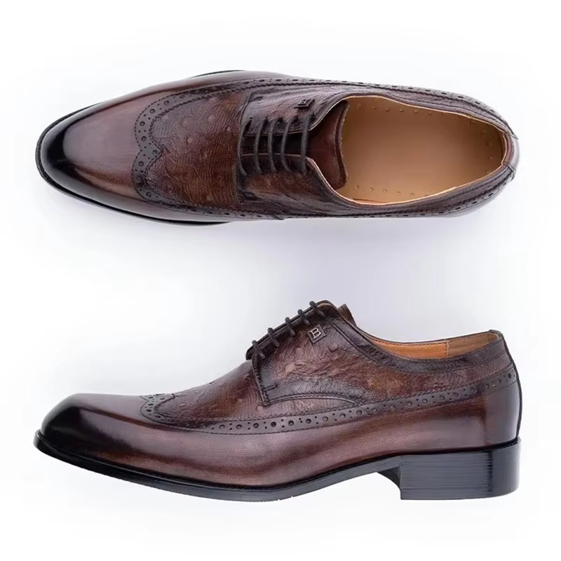 รองเท้าหนังวัวผู้ชายแบบผูกเชือ - Formal Men Daily Wear Footwear บทวิจารณ์และราคา