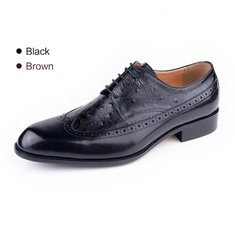 รองเท้าหนังวัวผู้ชายแบบผูกเชือ - Formal Men Daily Wear Footwear บทวิจารณ์และราคา