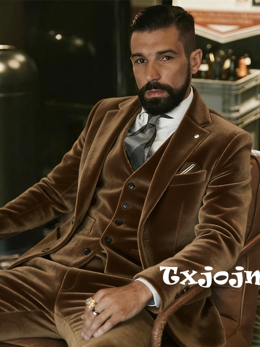 ชุดสูทกำมะหยี่ผู้ชาย 3 ชิ้น ชุ - Men Formal Wear For Wedding บทวิจารณ์และราคา