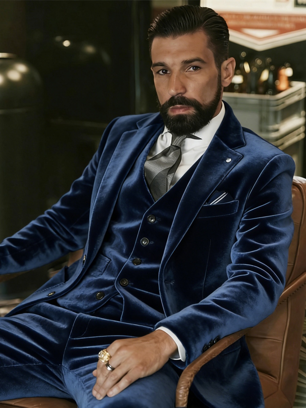 ชุดสูทกำมะหยี่ผู้ชาย 3 ชิ้น ชุ - Men Formal Wear For Wedding บทวิจารณ์และราคา