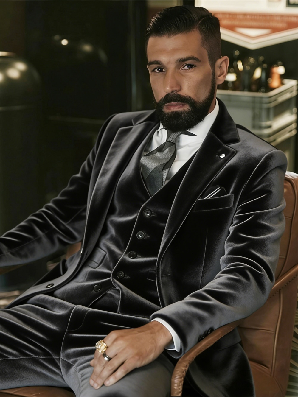 ชุดสูทกำมะหยี่ผู้ชาย 3 ชิ้น ชุ - Men Formal Wear For Wedding บทวิจารณ์และราคา