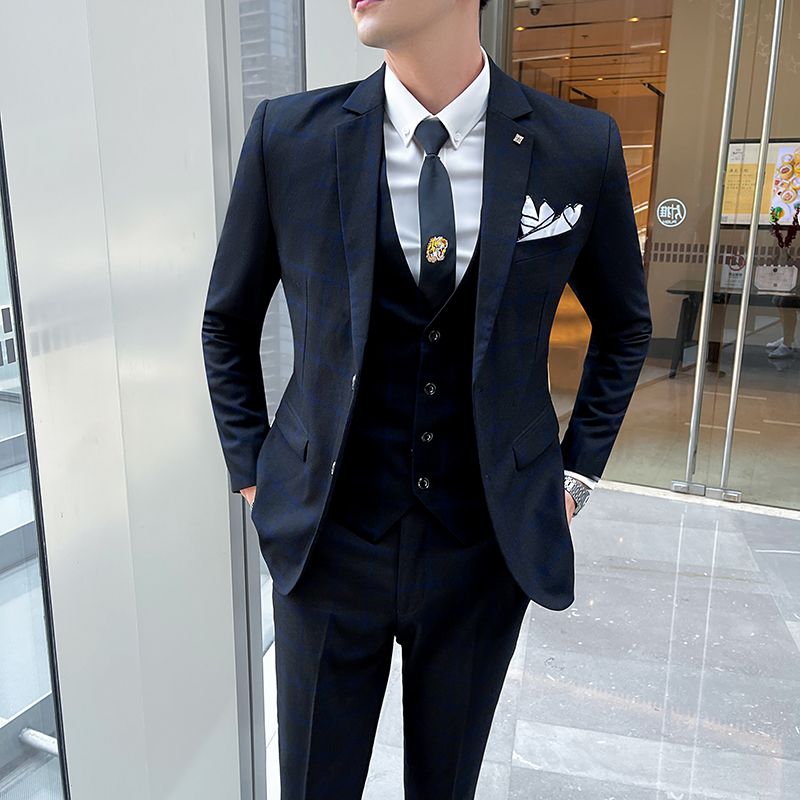 ผู้ชาย 3 ชิ้นชุดสไตล์หล่อลายสก - Men'S Formal Wear Waistcoat บทวิจารณ์และราคา